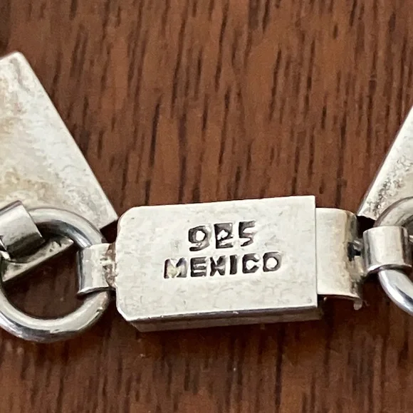 Vintage Taxco Silver Square Link Bracelet - Picture 4 of 9
